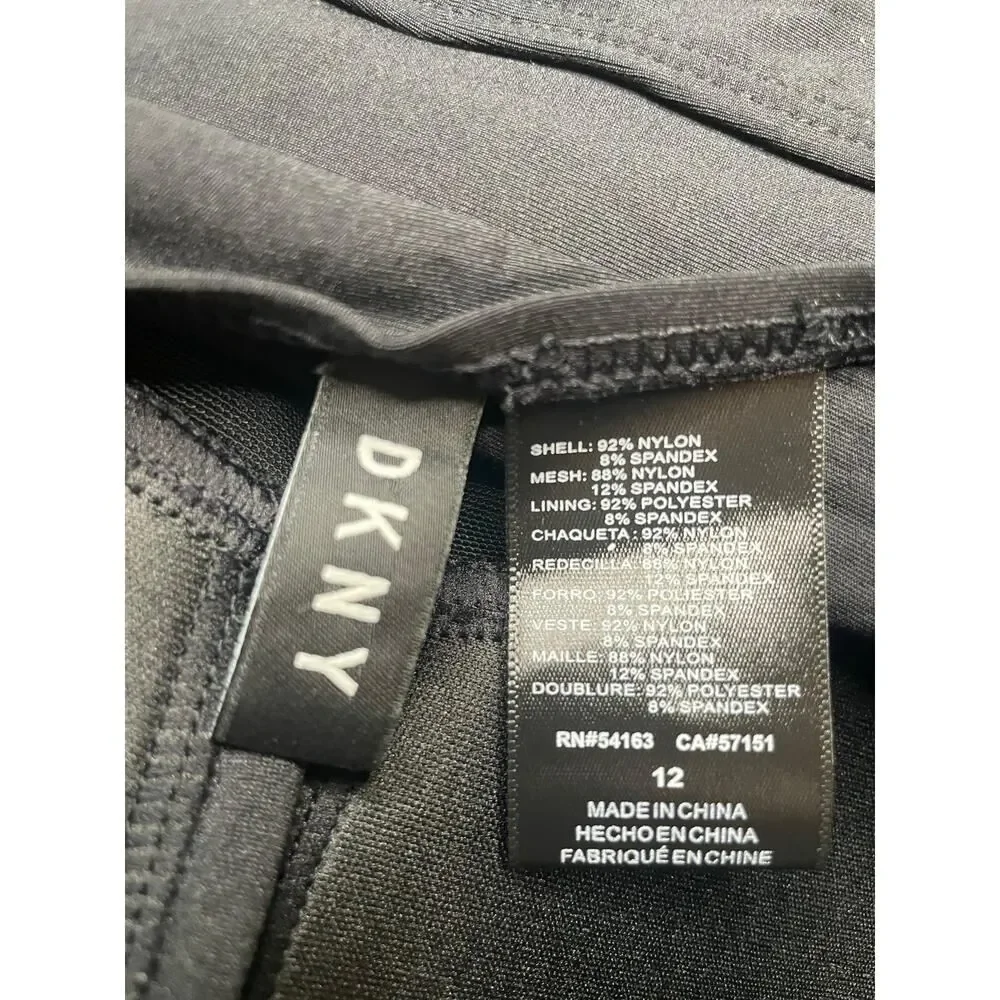 DKNY Black Ruched Sweetheart Swim Dress Size 12 - Picture 6 of 9